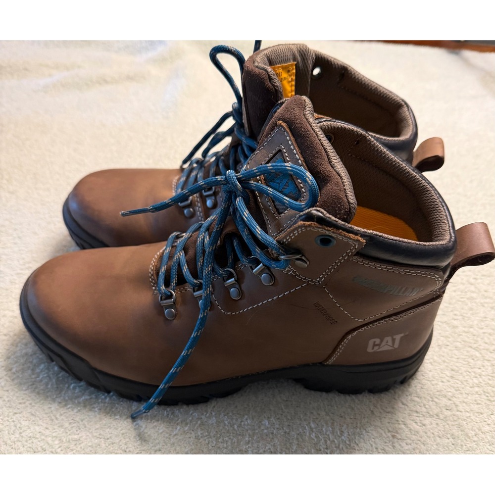 Caterpillar Mae Waterproof Steel Toe Work Boots Brown Leather P91012 Womens 9.5